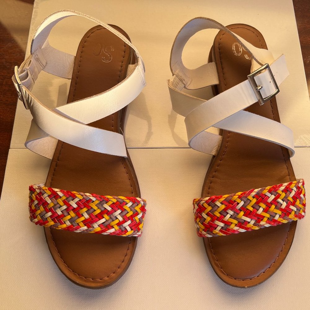 SO® Finch Womens Braided Flat Sandals